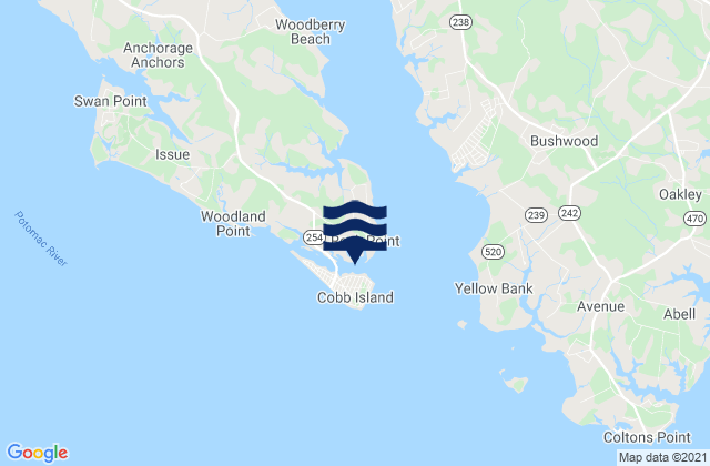 Mapa de mareas Cobb Island, United States