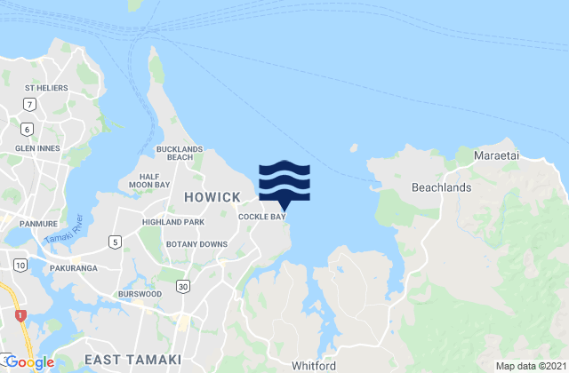 Mapa de mareas Cockle Bay, New Zealand
