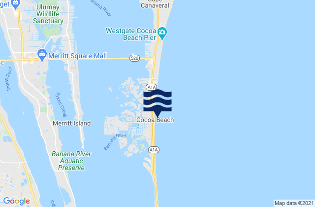 Mapa de mareas Cocoa Beach, United States