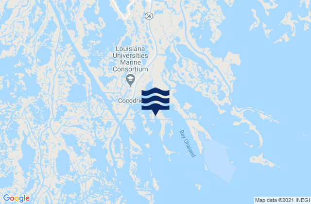 Mapa de mareas Cocodrie Terrebonne Bay, United States