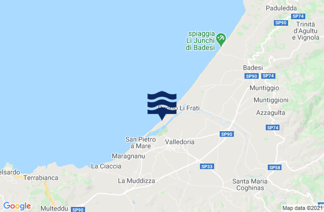 Mapa de mareas Codaruina, Italy
