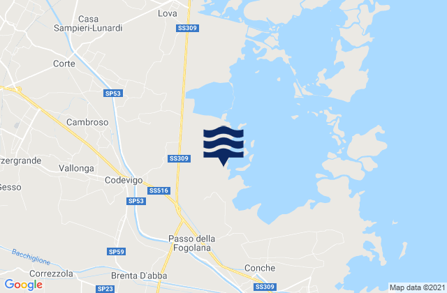 Mapa de mareas Codevigo, Italy
