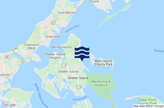 Mapa de mareas Coecles Harbor Marina and Boatyard, United States