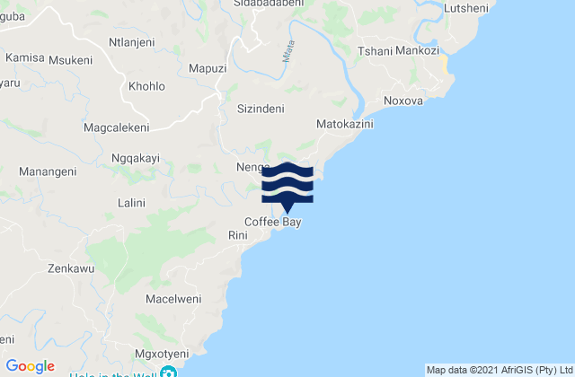 Mapa de mareas CoffeeBayBeach, South Africa