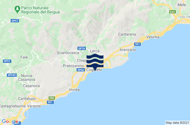 Mapa de mareas Cogoleto, Italy