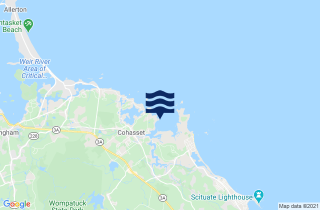 Mapa de mareas Cohasset Harbor (White Head), United States