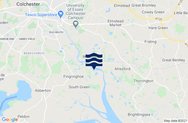 Mapa de mareas Colchester, United Kingdom