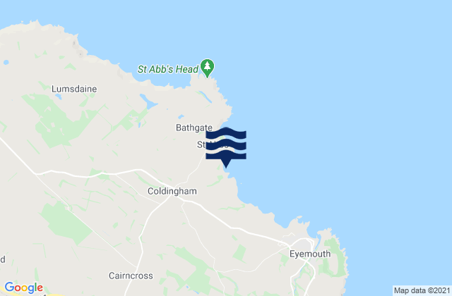 Mapa de mareas Coldingham Bay Beach, United Kingdom