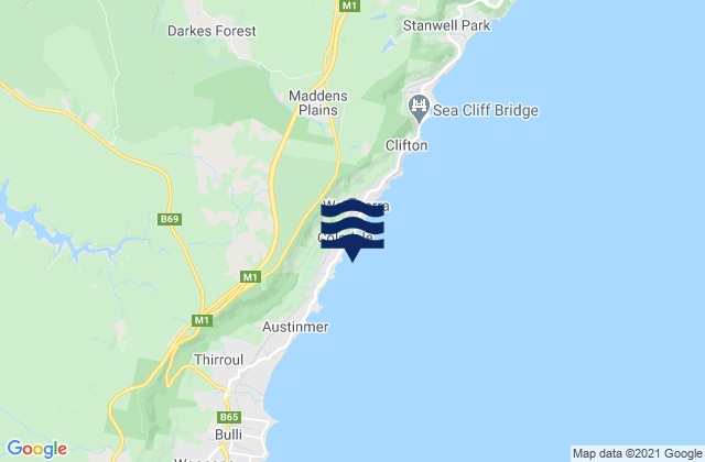 Mapa de mareas Coledale Beach, Australia