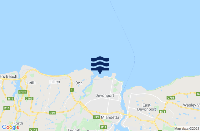 Mapa de mareas Coles Beach, Australia