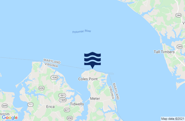 Mapa de mareas Coles Point, United States