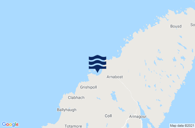 Mapa de mareas Coll Island, United Kingdom