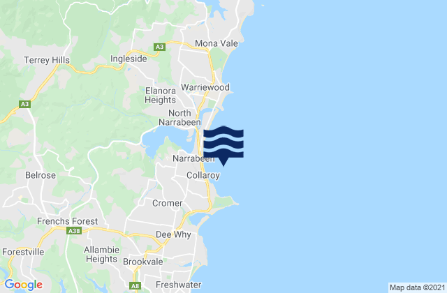 Mapa de mareas Collaroy Beach, Australia