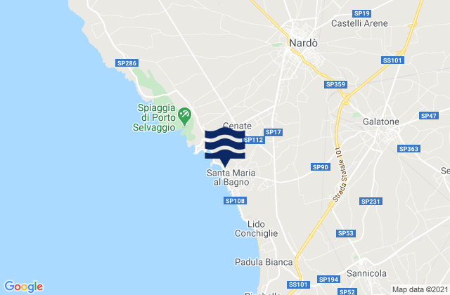 Mapa de mareas Collemeto, Italy