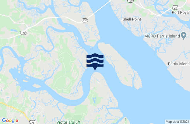 Mapa de mareas Colleton River Entrance, United States