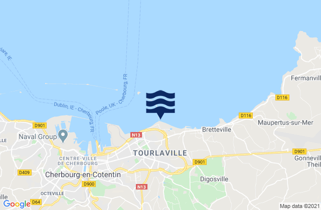 Mapa de mareas Collignon, France