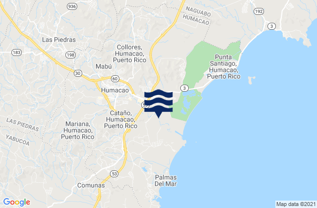 Mapa de mareas Collores Barrio, Puerto Rico
