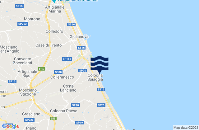 Mapa de mareas Cologna Spiaggia, Italy