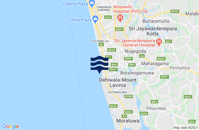 Mapa de mareas Colombo District, Sri Lanka