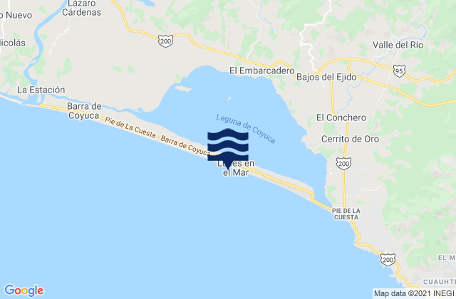 Mapa de mareas Colonia Luces en el Mar, Mexico