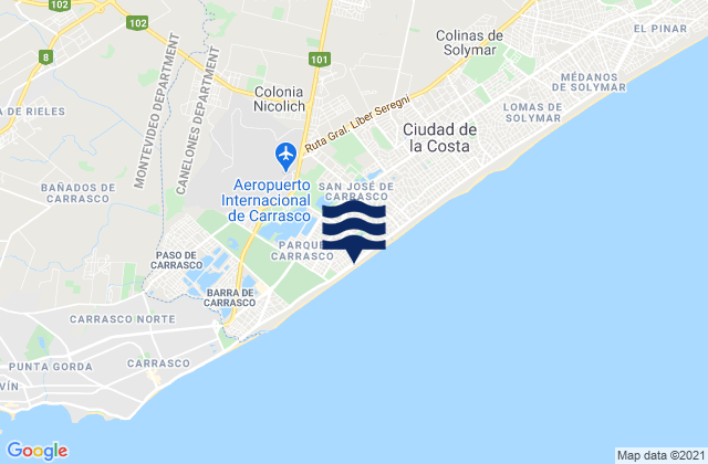 Mapa de mareas Colonia Nicolich, Uruguay