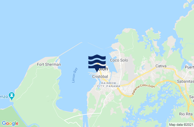 Mapa de mareas Colón, Panama