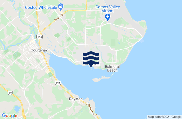 Mapa de mareas Comox, Canada