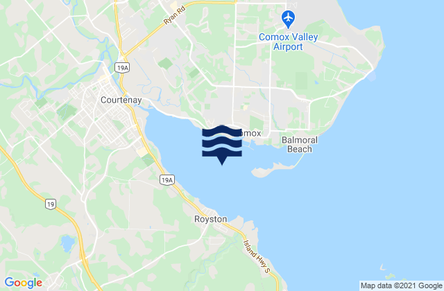 Mapa de mareas Comox Harbour, Canada