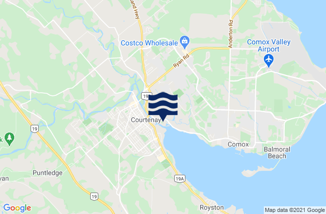 Mapa de mareas Comox Valley Regional District, Canada
