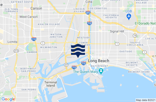 Mapa de mareas Compton, United States