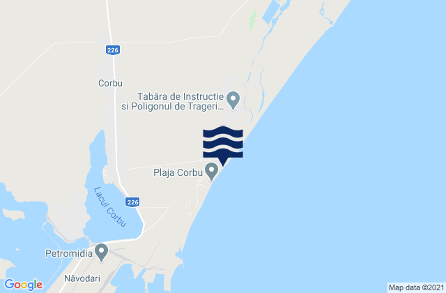 Mapa de mareas Comuna Corbu, Romania