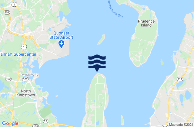 Mapa de mareas Conanicut Point, United States
