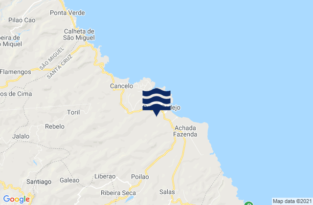 Mapa de mareas Concelho de Santa Cruz, Cabo Verde