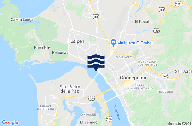 Mapa de mareas Concepción, Chile