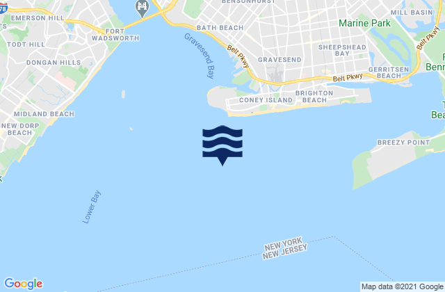 Mapa de mareas Coney Island Lt. 1.5 miles SSE of, United States