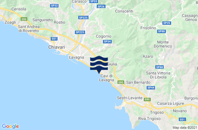 Mapa de mareas Conscenti, Italy