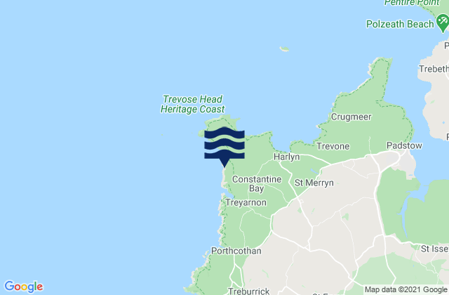 Mapa de mareas Constantine Bay, United Kingdom