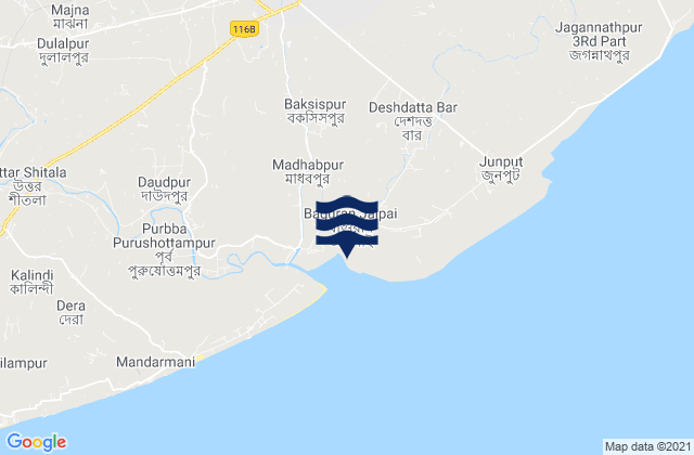 Mapa de mareas Contai, India