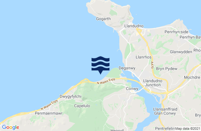 Mapa de mareas Conwy Morfa Beach, United Kingdom