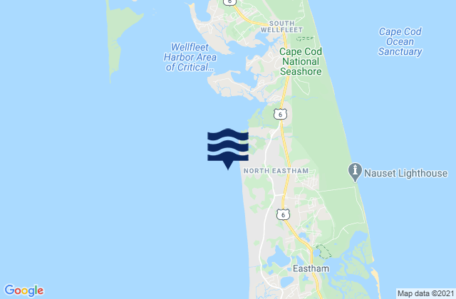 Mapa de mareas Cooks Brook Beach, United States