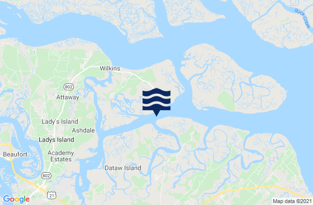 Mapa de mareas Coosaw Island South of Morgan River, United States
