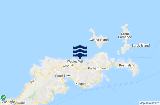 Mapa de mareas Cooten Bay, U.S. Virgin Islands