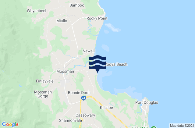 Mapa de mareas Cooya Beach, Australia