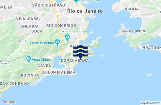 Mapa de mareas Copacabana Beach, Brazil
