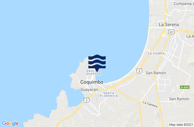 Mapa de mareas Coquimbo, Chile