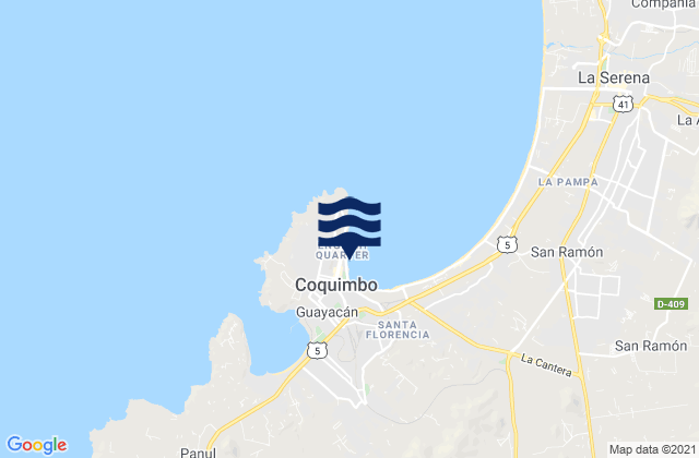 Mapa de mareas Coquimbo, Chile