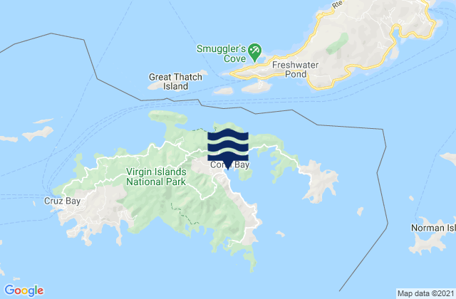 Mapa de mareas Coral Harbor St. Johns Island, U.S. Virgin Islands