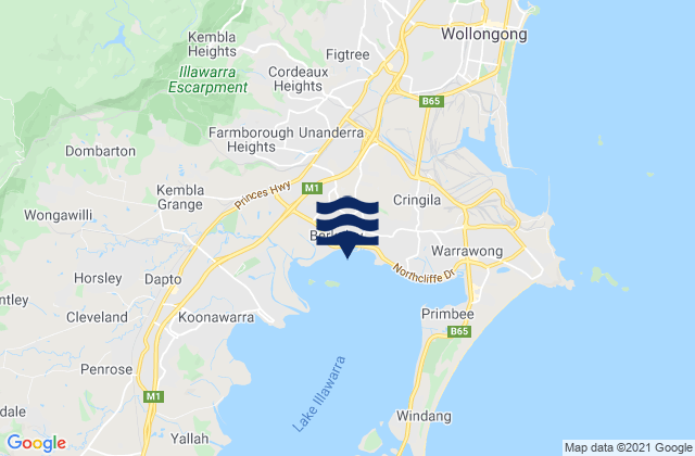 Mapa de mareas Cordeaux Heights, Australia