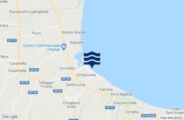 Mapa de mareas Corigliano Scalo, Italy
