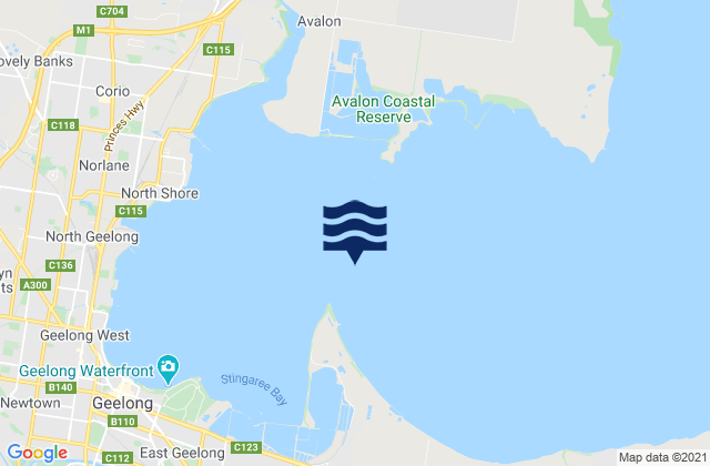 Mapa de mareas Corio Bay, Australia